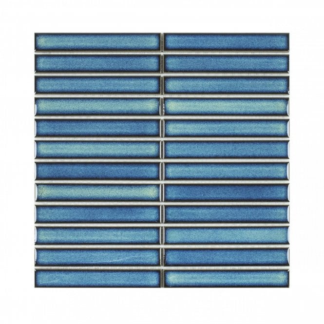 Kit Kat Plain Cyan Blue (2.2cm x 14.5m) 29.6cm x 30cm Mosaic Tile