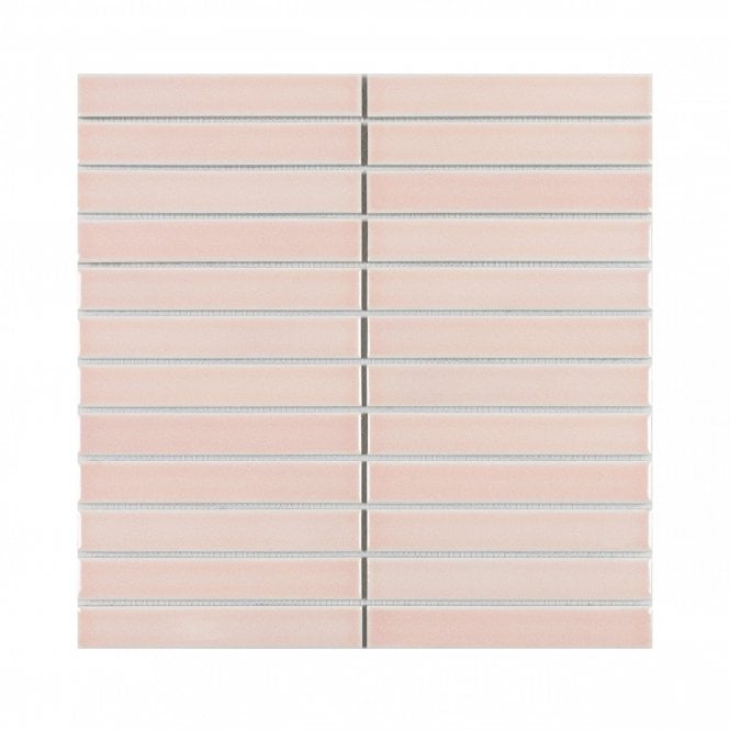 Kit Kat Plain Pink (2.2cm x 14.5m) 29.6cm x 30cm Mosaic Tile