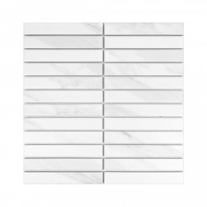 Kit Kat Statuario Matt (2.2cm x 14.5m) 29.6cm x 30cm Mosaic Tile