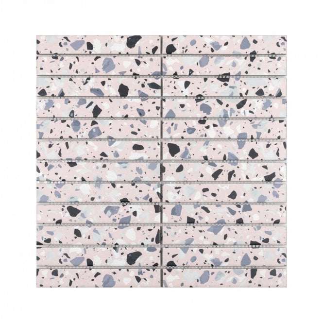 Kit Kat Terrazzo Blush Pink (2.2cm x 14.5m) 29.6cm x 30cm Mosaic Tile