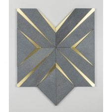 Labrynth Basalt & Gold Brass 30.5cm x 30.5cm Mosaic Tile