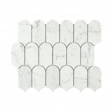 Lantern Carrara White (5cm x 10.2cm) 25.4cm x 30.4cm Mosaic Tile