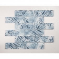 Leaf Blue 30cm x 30cm Mosaic Tile
