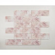 Leaf Pink 30cm x 30cm Mosaic Tile