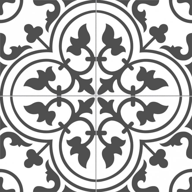 Ledbury Charcoal Black Pre-Cut 45cm x 45cm Wall & Floor Tile