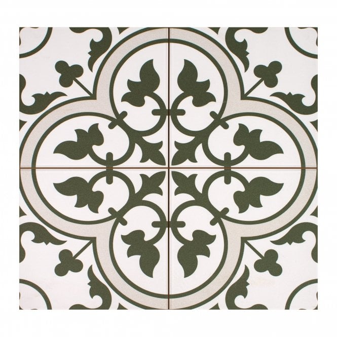 Ledbury Olive Green Blue 45cm x 45cm Wall & Floor Tile