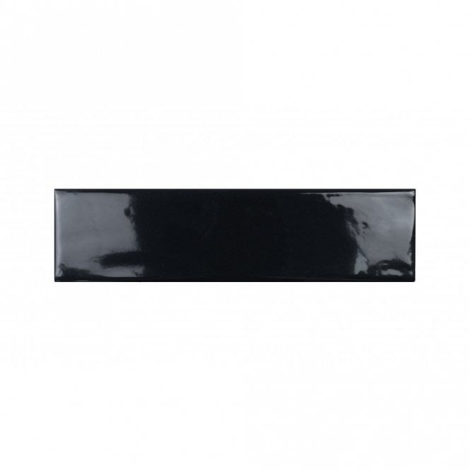 Loft Brick Black High Gloss 6.5cm x 26cm Wall Tile