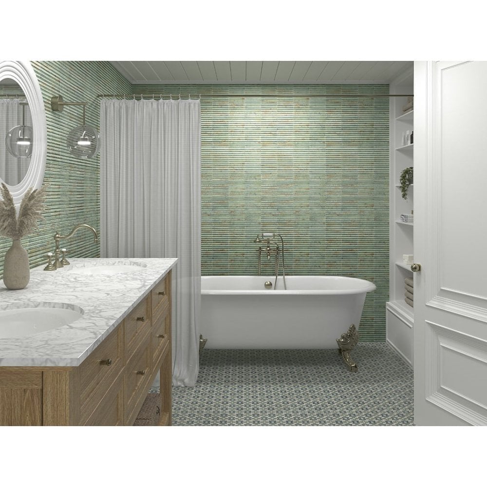Lugano Aquamarine 15cm x 30cm Wall Tile - Bathroom Tiles from Al