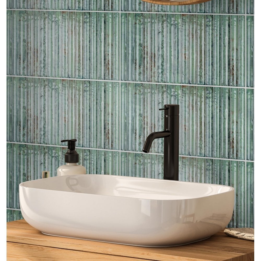 バレエ aquamarine301 Lugano Aquamarine 15cm x 30cm Wall Tile - Bathroom Tiles from Al
