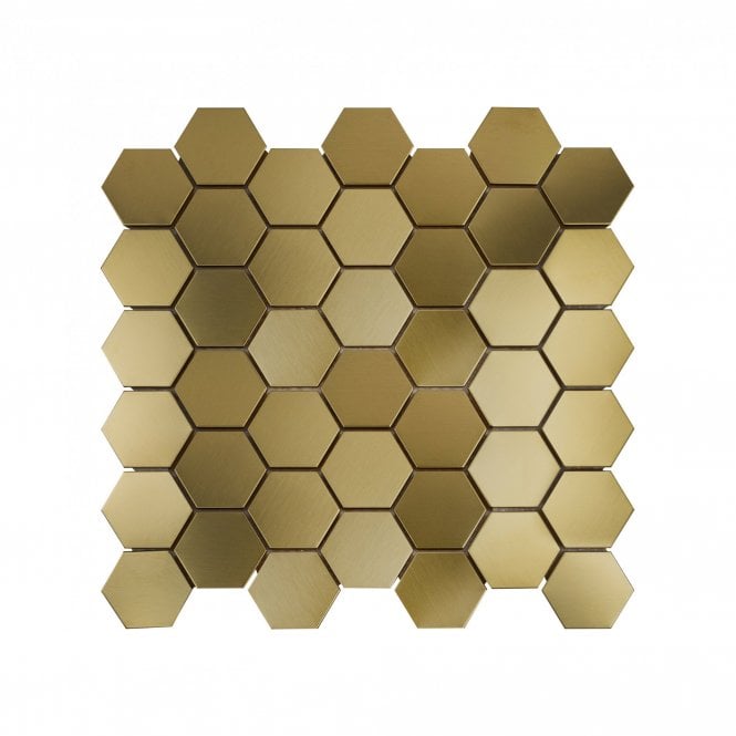 Lux Gold 4.8 Hex Matt (4.8cm x 8cm) 30cm x 30cm Mosaic Tile