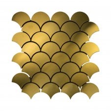 Lux Gold Fan Matt (6.1cm x 7.1cm) 29cm x 29cm Mosaic Tile