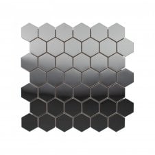 Lux Silver 4.8 Hex Gloss (4.8cm x 8cm) 30cm x 30cm Mosaic Tile