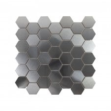 Lux Silver 4.8 Hex Matt (4.8cm x 8cm) 30cm x 30cm Mosaic Tile