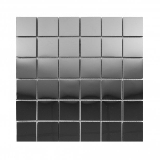 Lux Silver 4.8 Square Gloss (4.8cm x 4.8cm) 30cm x 30cm Mosaic Tile