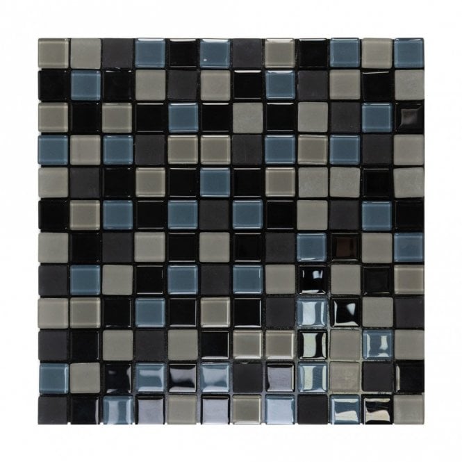 Malla Black (2.3cm x 2.3cm) Mix 30cm x 30cm Peel & Stick Mosaic Tile