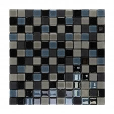 Malla Black (2.3cm x 2.3cm) Mix 30cm x 30cm Peel & Stick Mosaic Tile
