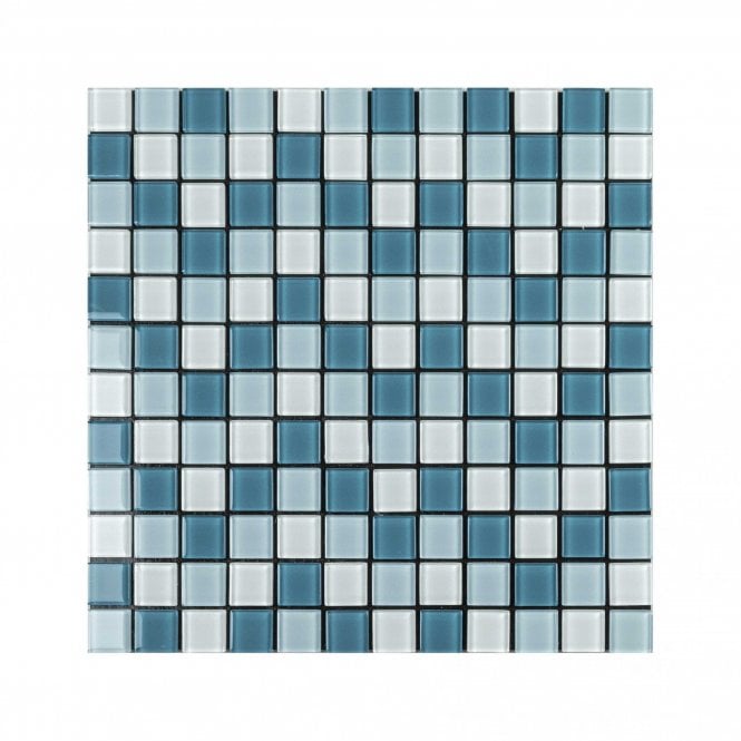 Malla Blue Mix (2.3cm x 2.3cm) 30cm x 30cm Peel & Stick Mosaic Tile