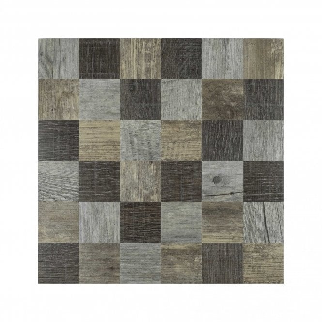 Malla Wood (5cm x 5cm) 30cm x 30cm Peel & Stick Mosaic Tile