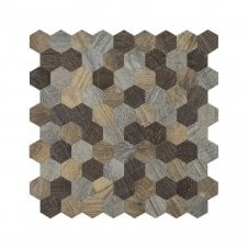 Malla Wood Hexagon 30cm x 30cm Peel & Stick Mosaic Tile