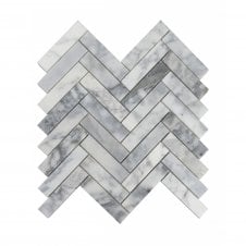 Marble Mosaic Arabescato Goya Honed Herringbone (1cm x 4cm) 28cm x 30.5cm Mosaic Tile