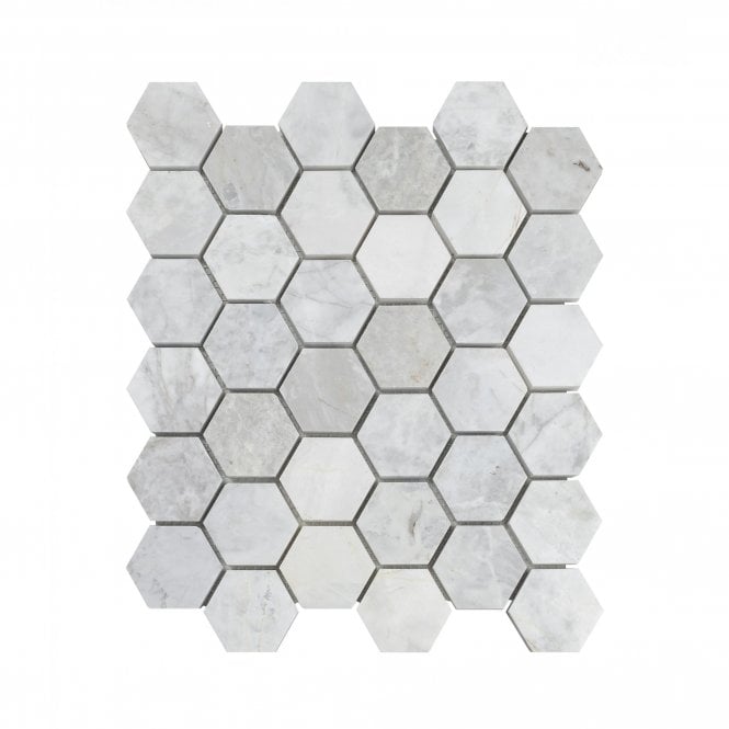 Marble Mosaic Nuvola Dolomiti Honed Hexagon (2cm x 2cm) 28cm x 30.5cm Mosaic Tile