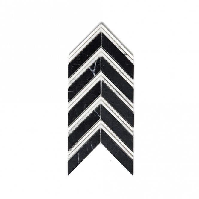 Marmi Black 27.5cm x 15cm Mosaic Tile
