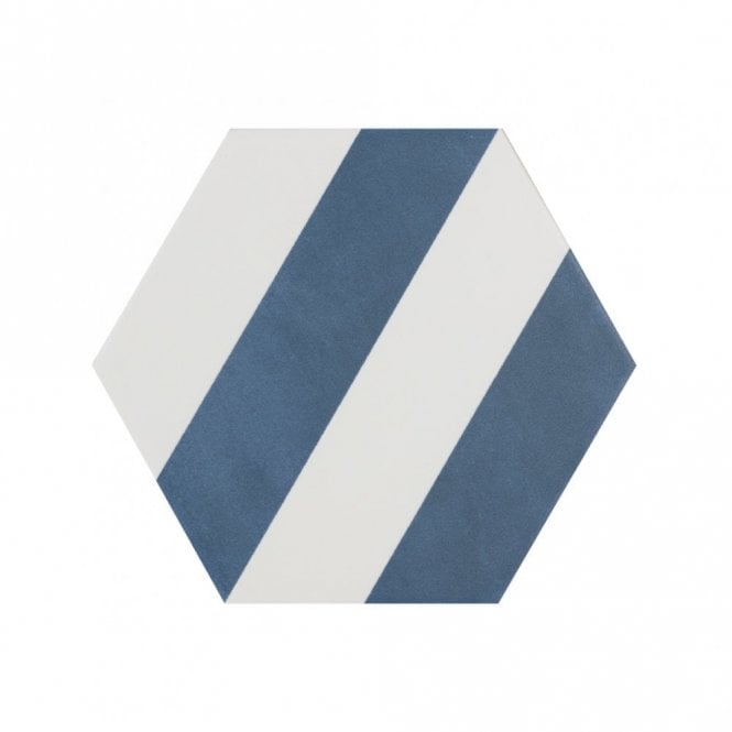 Meraki Stripe Azul 19.8cm x 22.8cm Wall & Floor Tile