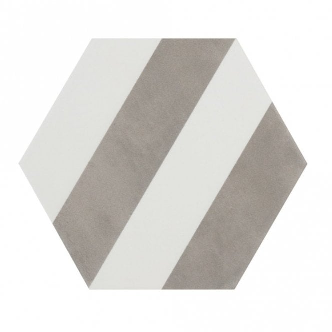 Meraki Stripe Gris 19.8cm x 22.8cm Wall & Floor Tile