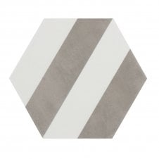 Meraki Stripe Gris 19.8cm x 22.8cm Wall & Floor Tile