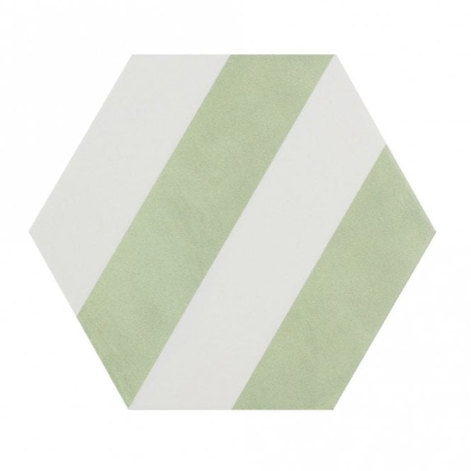 Meraki Stripe Verde 19.8cm x 22.8cm Wall & Floor Tile