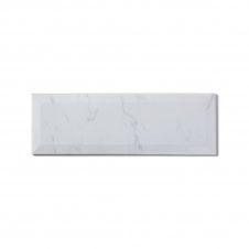 Metro Carrara White Bevel Gloss 10cm x 30cm Wall Tile