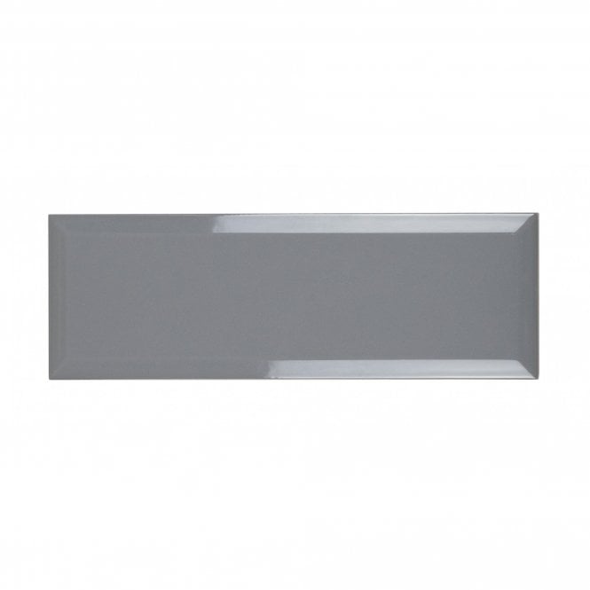 Metro Dark Grey Bevel Gloss 10cm x 30cm Wall Tile