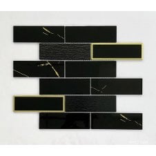 Midnight Gold Marble (4.8cm x 14.8cm) 30cm x 30cm Mosaic Tile