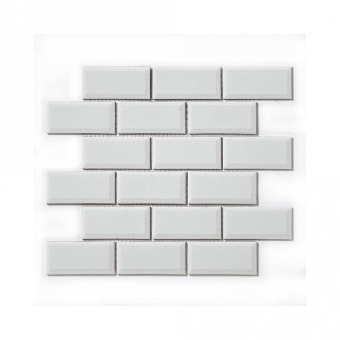 Mini Metro White (4.5cm x 9.5cm) 29.1cm x 29.55cm Mosaic Tile