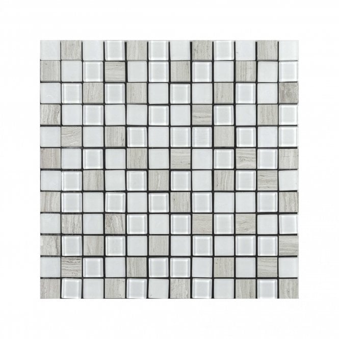 Mos. Elegance White (2.3cm x 2.3cm) 30cm x 30cm Peel & Stick Mosaic Tile