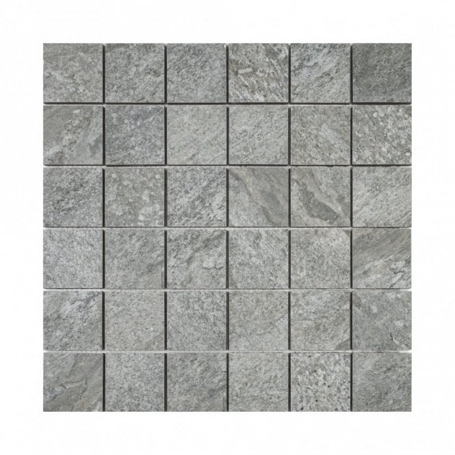 Mosaic Stone Quartz Grey Matt 30cm x 30cm Mosaic Tile