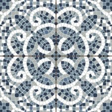 Mosaica Corfu Blue Pre-Cut 45cm x 45cm Wall and Floor Tile
