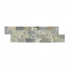 NativeStone Silver/Cream Mix Travertine Splitface 10cm x 36cm Wall Tile