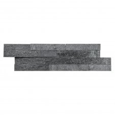 Natural Panel Black Mini Quartz 019 10cm x 36cm Split Face Tile