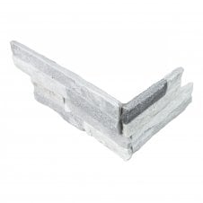 Natural Slate Corner White Grey 10cm x 36cm Wall Tile
