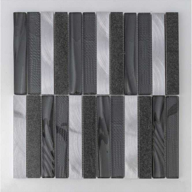 Nero Cool Porcelain (2.3cm x 14.8cm) 30cm x 30cm Mosaic Tile