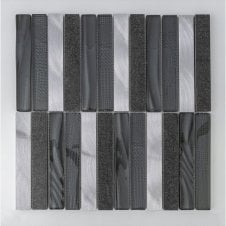 Nero Cool Porcelain (2.3cm x 14.8cm) 30cm x 30cm Mosaic Tile