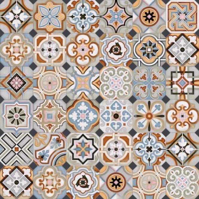 Oct.Musichalls Multicolor 20cm x 20cm Wall & Floor Tile