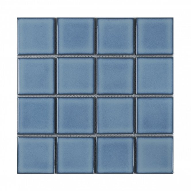 Payan Square Cyan Blue (7.3cm x 7.3cm) 30.5cm x 30.5cm Mosaic Tile