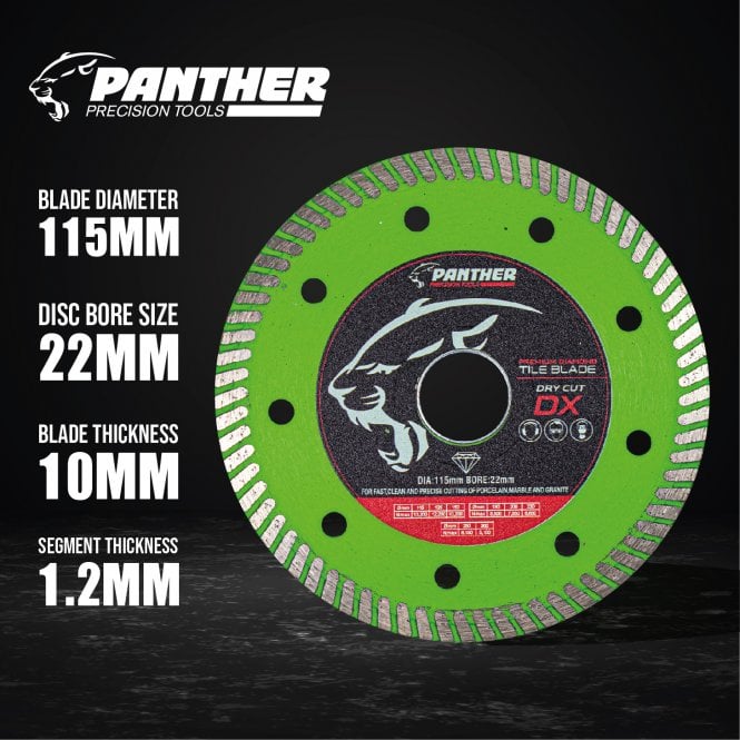 Panther PBDX Premium Diamond Tile Blade 115mm Dry cut - 2 Blade Deal