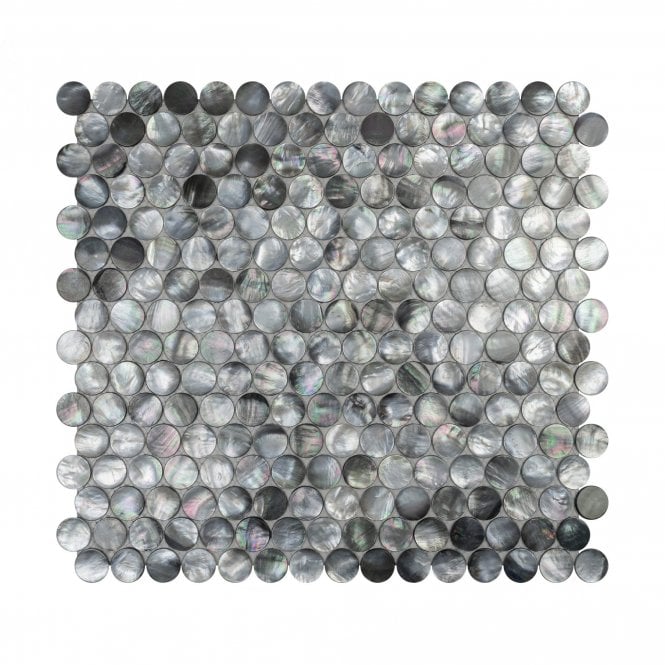 Penny Mother Of Pearl Black (D20) 29cm x 31.5cm Mosaic Tile