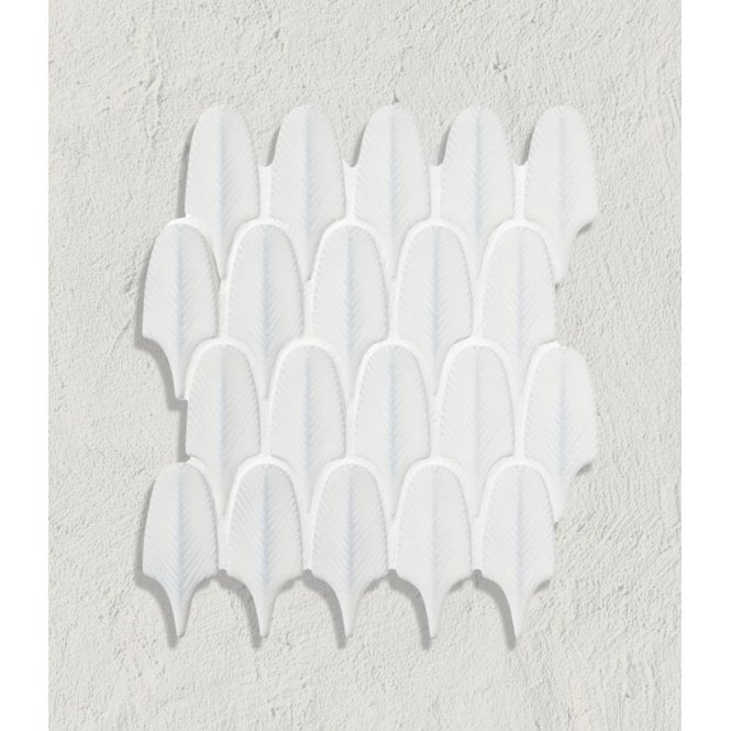 Plume Cotton White 30.5cm x 30cm Mosaic Tile