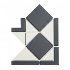 Portree Black Corner 23.6cm x 23.6cm Corner Tile