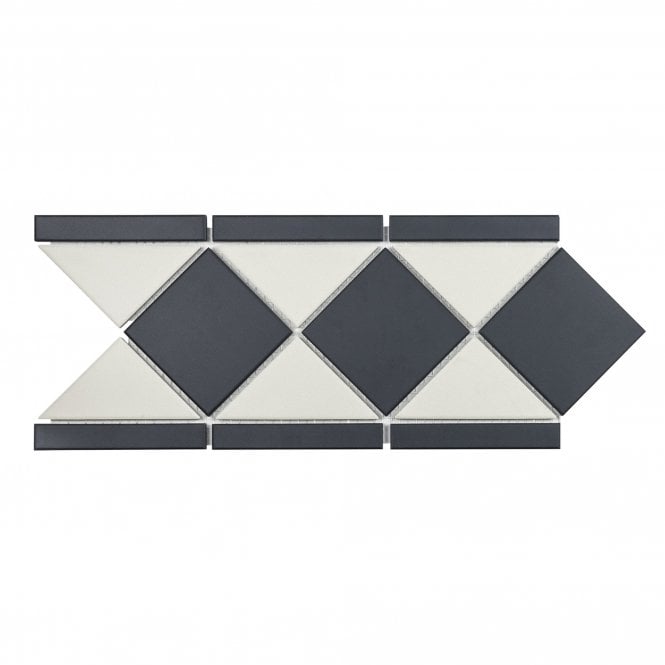 Portree Black Strip 19cm x 42.2cm Border Tile