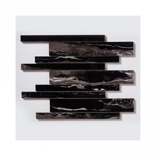Premium Nero Marquina Bar 30cm x 30cm Mosaic Tile